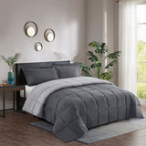Edredón Cotona Gris Claro Gris Oscuro Para Cama Semidoble 120x190cm - Tendidos y Cubrelechos | Bylmo