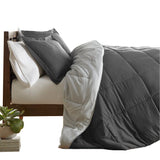 Edredón Cotona Gris Claro Gris Oscuro Para Cama Doble 140x190cm - Tendidos y Cubrelechos | Bylmo