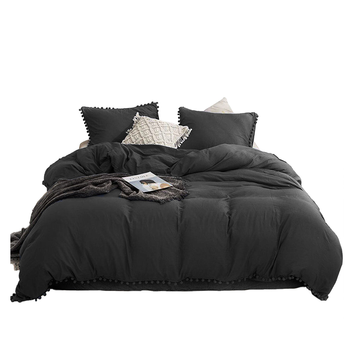 Edredón Boress Negro Para Cama Semidoble 120x190cm - Tendidos y Cubrelechos | Bylmo