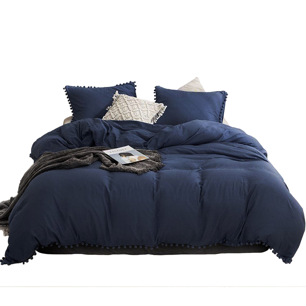 Edredón Boress Azul Oscuro Para Cama Sencilla 90x190cm - Tendidos y Cubrelechos | Bylmo