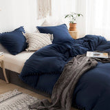 Edredón Boress Azul Oscuro Para Cama Sencilla 90x190cm - Tendidos y Cubrelechos | Bylmo