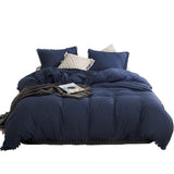 Edredón Boress Azul Oscuro Para Cama Semidoble 120x190cm - Tendidos y Cubrelechos | Bylmo