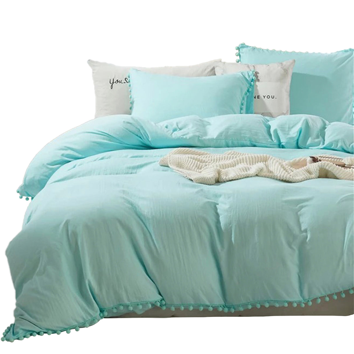 Edredón Boress Azul Claro Para Cama King 200x190cm - Tendidos y Cubrelechos | Bylmo