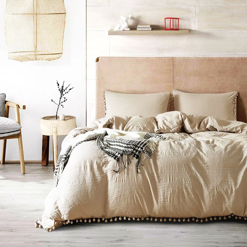 Edredón Boress Beige Para Cama Semidoble 120x190cm - Tendidos y Cubrelechos | Bylmo
