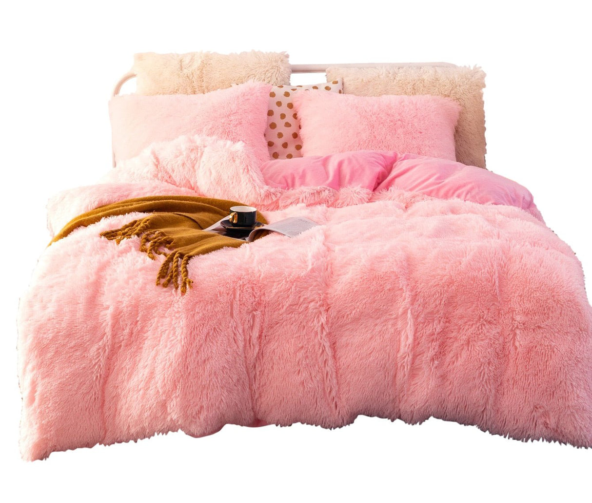 Edredón Fabre Rosado Crema Para Cama Semidoble 120x190cm - Tendidos y Cubrelechos | Bylmo