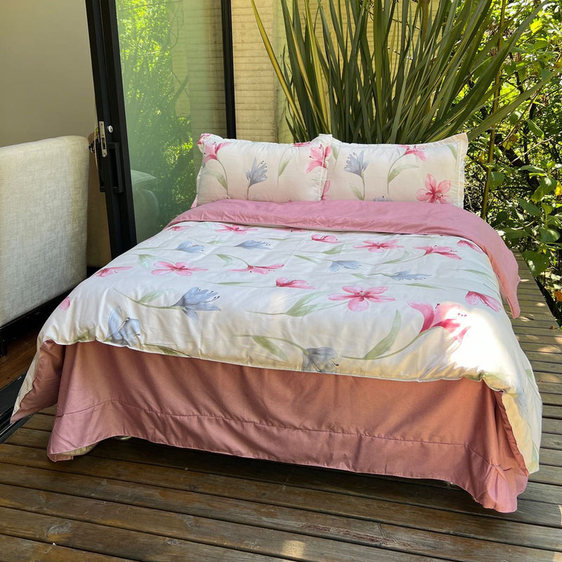 Duvet Floravet Fucsia Para Cama Doble 140x190cm Acolchado