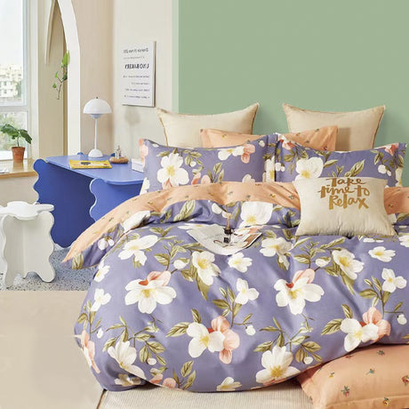 Duvet Floravet Azul Para Cama Doble 140x190cm Sin Acolchado - Tendidos y Cubrelechos | Bylmo