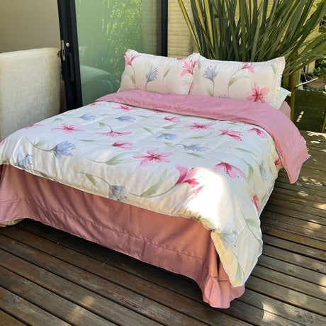 Duvet Floravet Fucsia Para Cama Doble 140x190cm Sin Acolchado - Tendidos y Cubrelechos | Bylmo