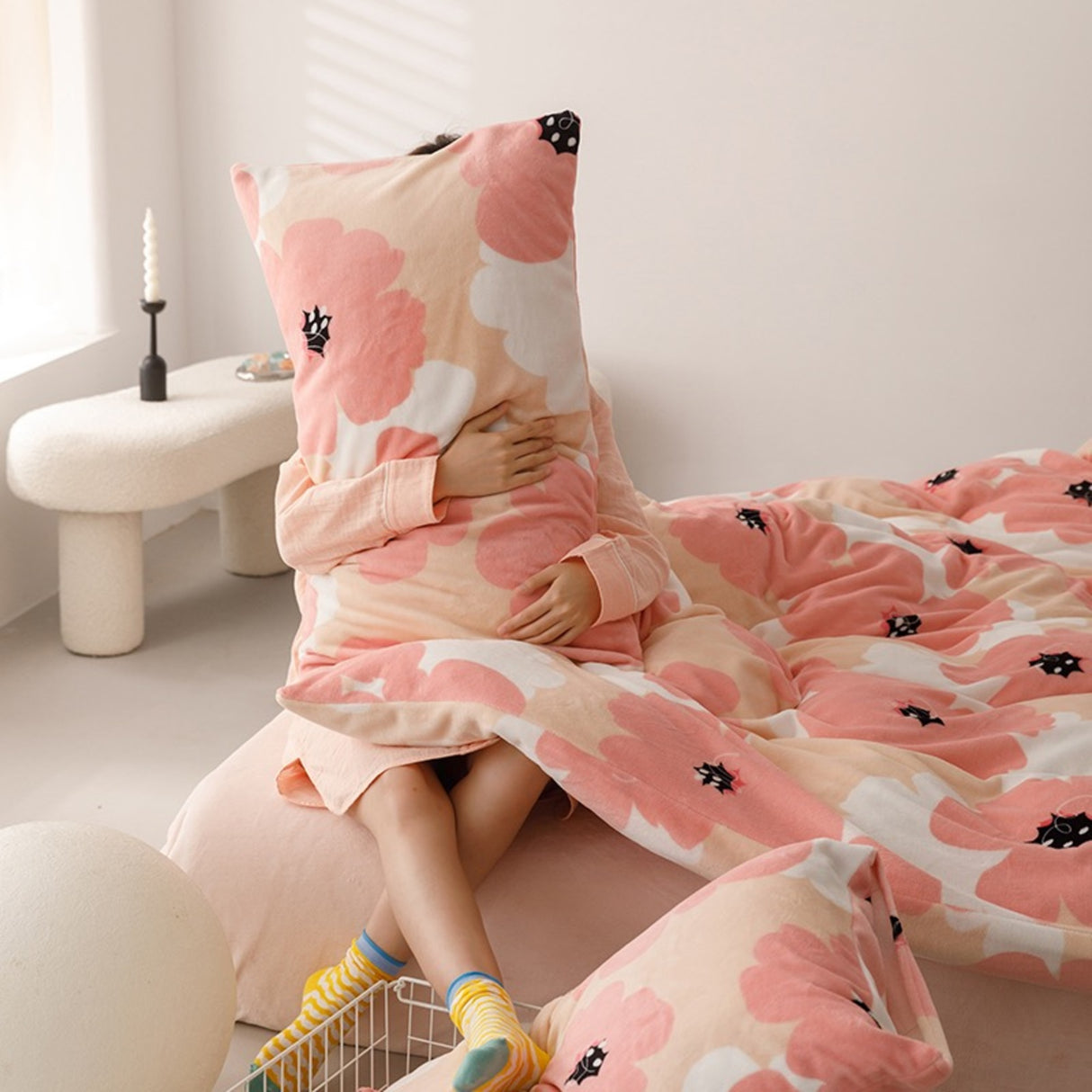 Duvet DiFloral Rosado Para Cama Queen 160x190cm Acolchado - Tendidos y Cubrelechos | Bylmo