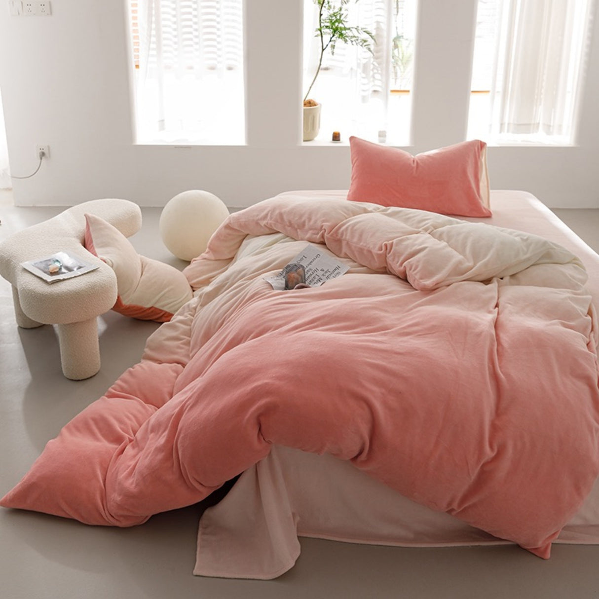 Duvet DiDegra Rosado Para Cama Queen 160x190cm Sin Acolchado - Tendidos y Cubrelechos | Bylmo