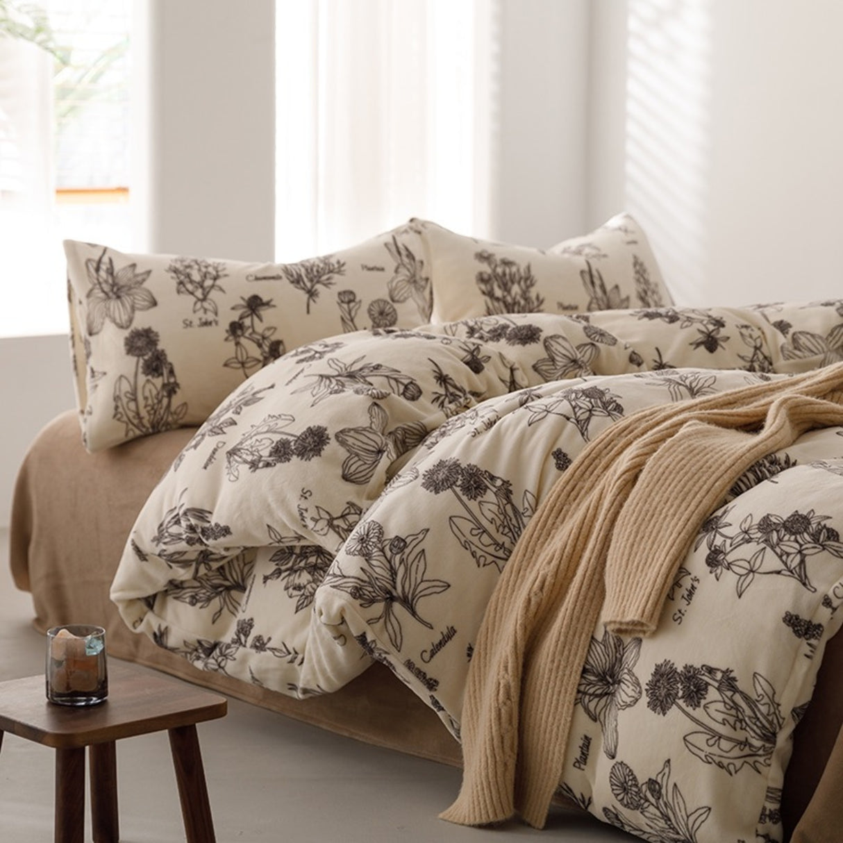 Duvet Plantain Beige Para Cama Queen 160x190cm Sin Acolchado - Tendidos y Cubrelechos | Bylmo