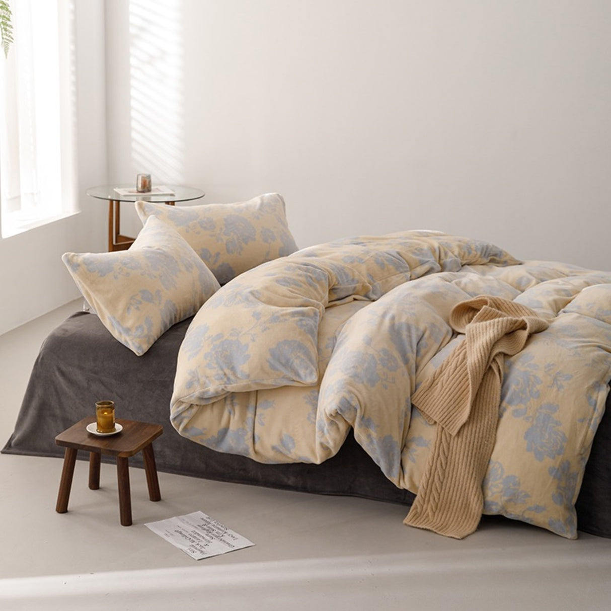 Duvet DIFloral Beige Para Cama Queen 160x190cm Sin Acolchado - Tendidos y Cubrelechos | Bylmo