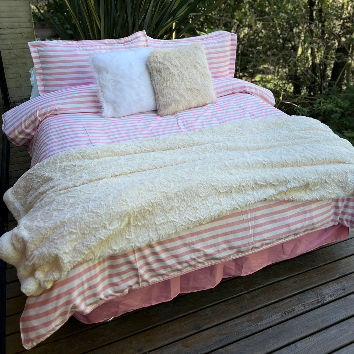 Duvet Bandeau Rosa Para Cama Doble 140x190cm Sin Acolchado - Tendidos y Cubrelechos | Bylmo