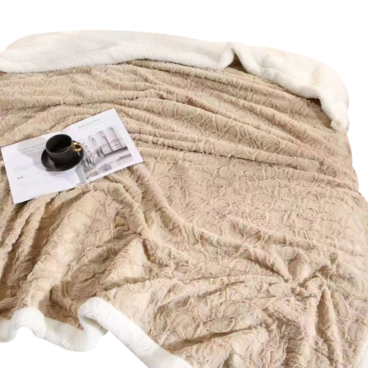 Cobija Ovejera Oleo Wrap Camel 180x200 Muy Suave - Cobijas | Bylmo