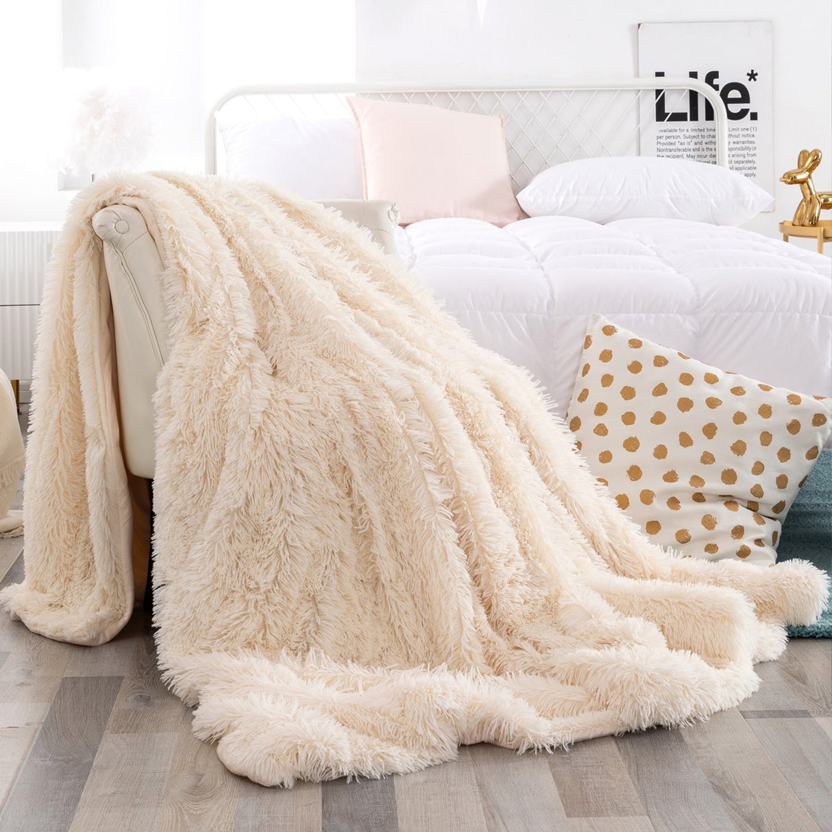 Cobija Ovejera Sheepard Crema 130x160 Muy Suave - Cobijas | Bylmo