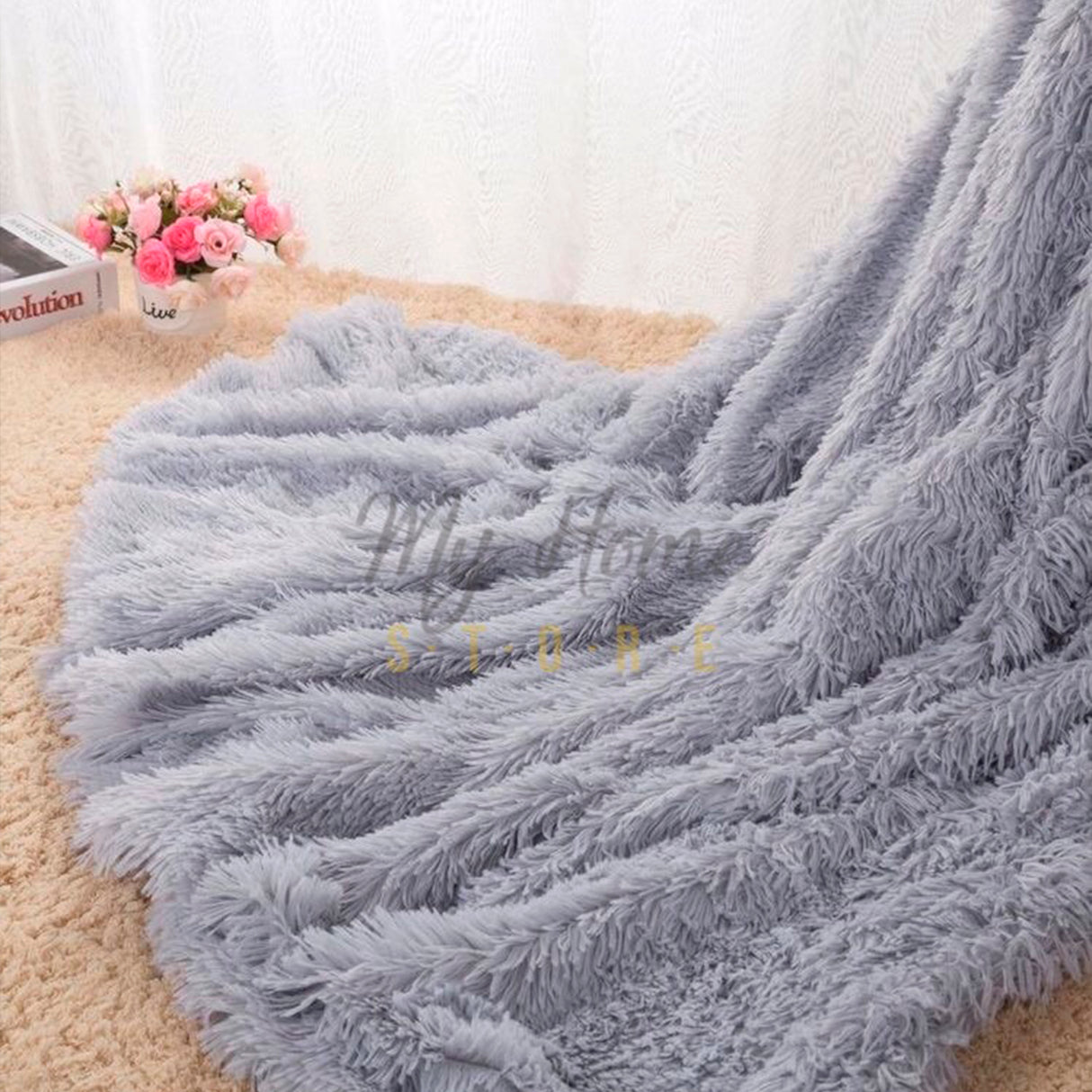 Cobija Ovejera Sheepard Gris 180x200 Muy Suave - Cobijas | Bylmo