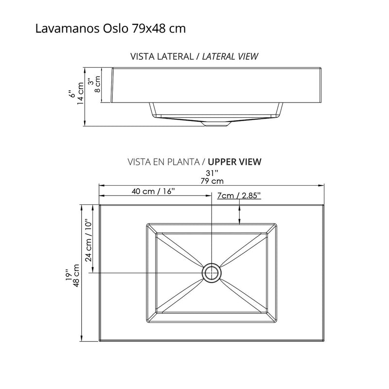 Mueble Para Lavamanos Essential Austral 63x48cm Flotante Con Lavamanos Siena