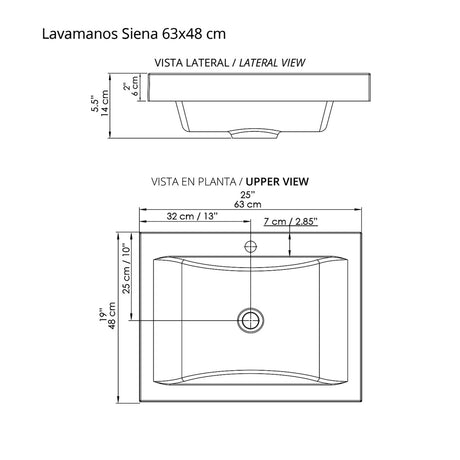 Mueble Para Lavamanos Essential Soder 63x48cm Flotante Con Lavamanos Siena - Muebles para Lavamanos | Bylmo