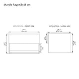 Mueble Para Lavamanos Essential Soder 63x48cm Flotante Con Lavamanos Siena - Muebles para Lavamanos | Bylmo