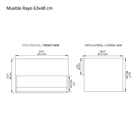 Mueble Para Lavamanos Essential Soder 63x48cm Flotante Con Lavamanos Siena - Muebles para Lavamanos | Bylmo