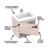 Mueble Para Lavamanos Life Soder 46.8x48cm Flotante Con Lavamanos Oslo - Muebles para Lavamanos | Bylmo