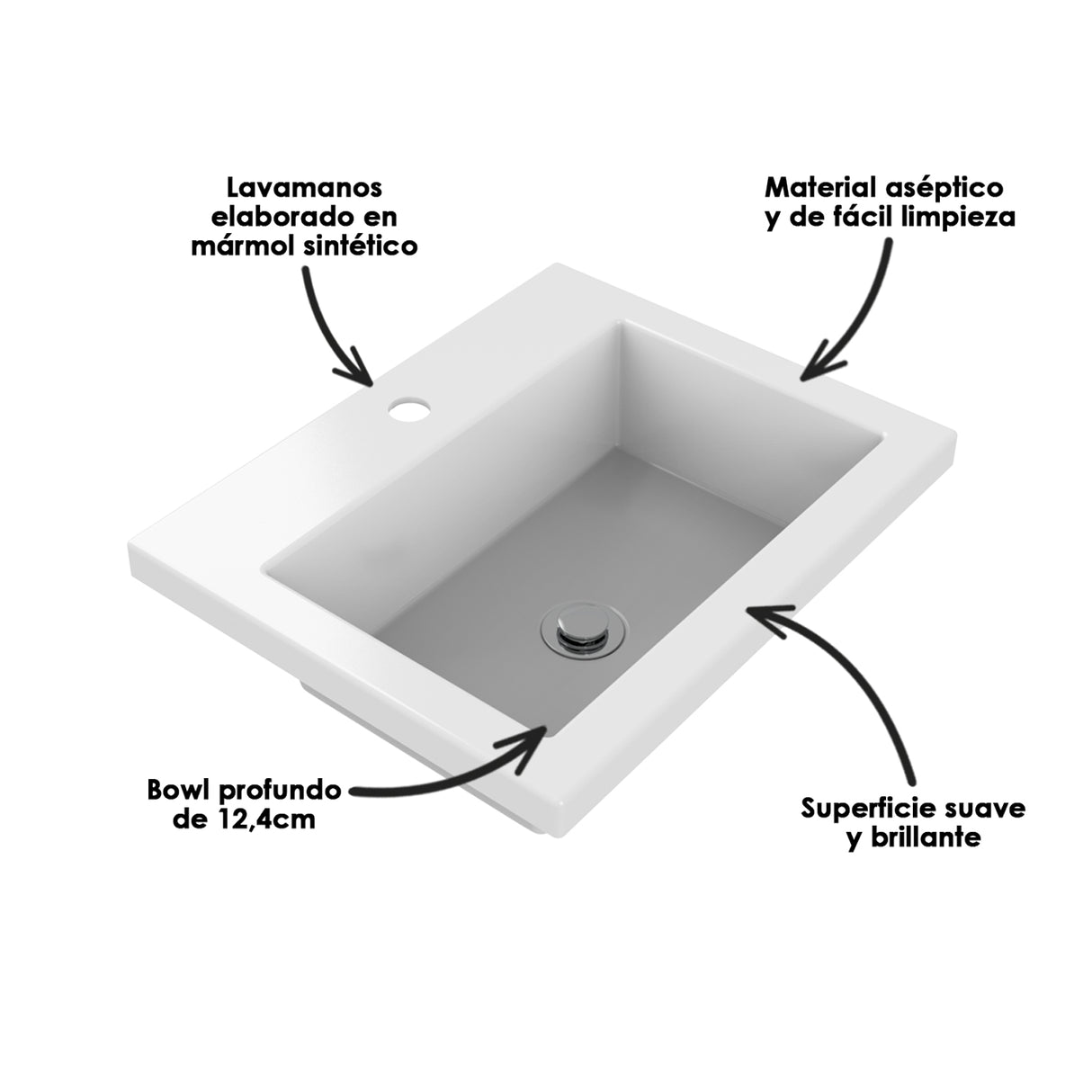 Mueble Para Lavamanos Life Soder 46.8x48cm Flotante Con Lavamanos Oslo - Muebles para Lavamanos | Bylmo