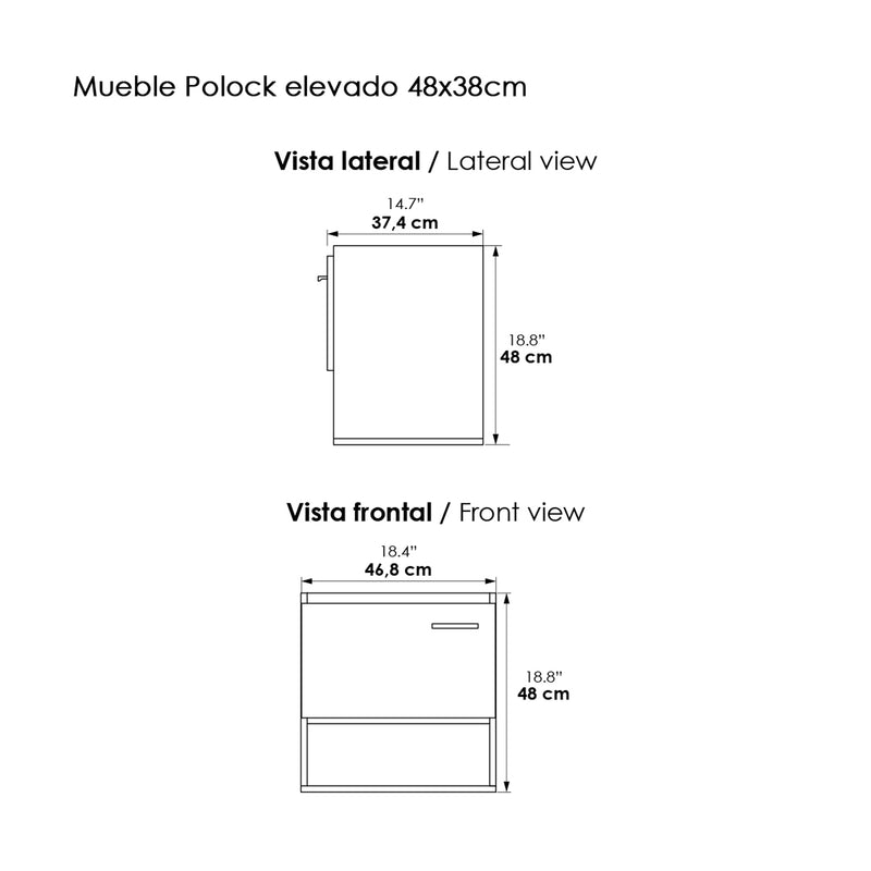 Mueble Para Lavamanos Life Soder 46.8x48cm Flotante Con Lavamanos Oslo