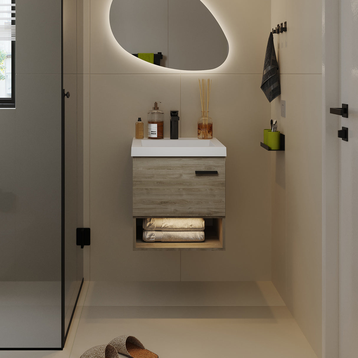 Mueble Para Lavamanos Life Austral 48x48cm Flotante Con Lavamanos Oslo - Muebles para Lavamanos | Bylmo