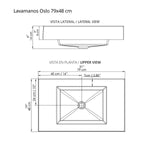 Mueble Para Lavamanos Class Gracia 79x48cm Flotante Con Lavamanos Oslo