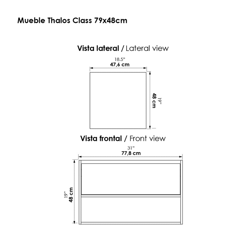 Mueble Para Lavamanos Class Mitte 79x48cm Flotante Con Lavamanos Oslo