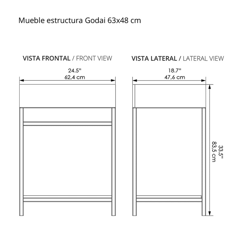 Mueble Para Lavamanos Class Mácula 63x30cm De Un Puesto Con Lavamanos Oslo