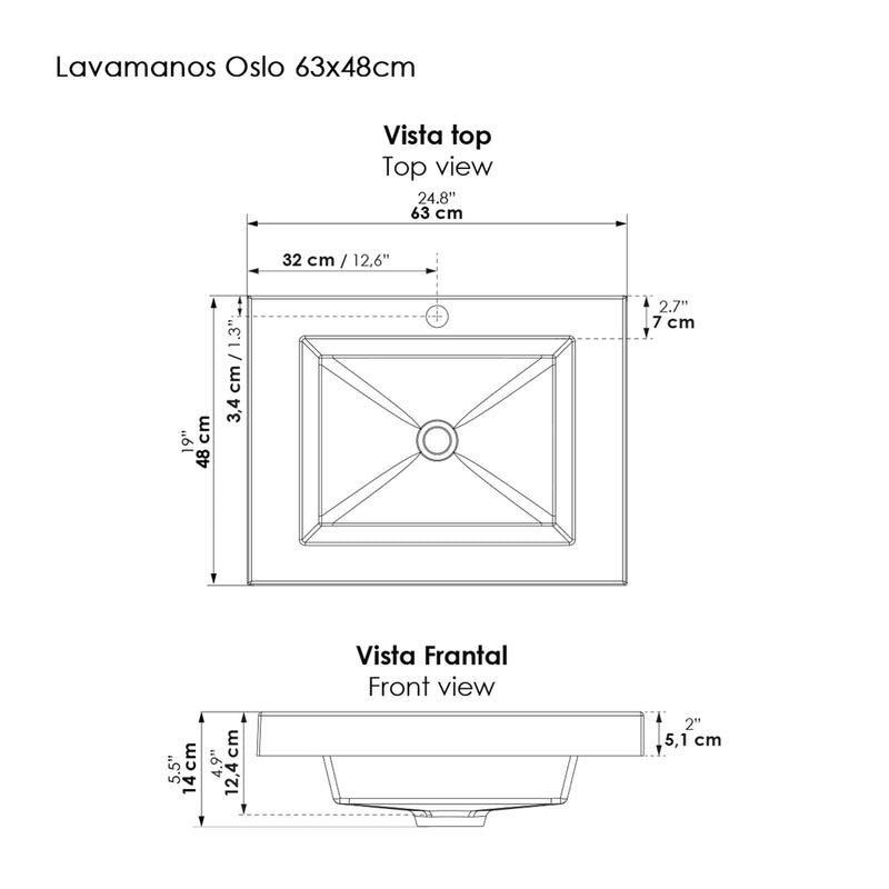 Mueble Para Lavamanos Class Mácula 63x30cm De Un Puesto Con Lavamanos Oslo