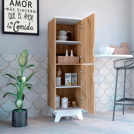 Alacena BiColor Duna con Blanco 45x150cm Con Patas - Alacenas y Muebles Microondas | Bylmo