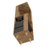 Bar Esquinero Salem Miel 50x180cm con Dos Cajones - Bares | Bylmo