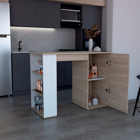 Barra de Cocina Allen Bardolino 120.3x91cm con Tres Entrepaños - Barras y Muebles Auxiliares | Bylmo