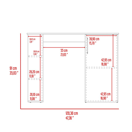 Barra de Cocina Allen Bardolino 120.3x91cm con Tres Entrepaños - Barras y Muebles Auxiliares | Bylmo
