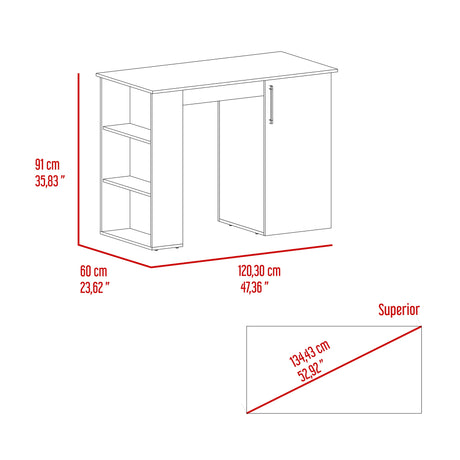 Barra de Cocina Allen Bardolino 120.3x91cm con Tres Entrepaños - Barras y Muebles Auxiliares | Bylmo