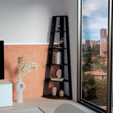 Estantería Garden Wengue 68.5x180cm Esquinero con Cuatro Entrepaños - Bibliotecas y Estanterías | Bylmo