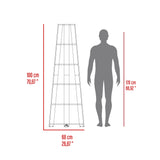 Estantería Garden Wengue 68.5x180cm Esquinero con Cuatro Entrepaños - Bibliotecas y Estanterías | Bylmo