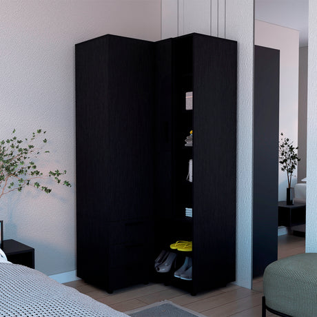 Closet Toulouse Wengue 85x180cm Esquinero con Tres Cajones - Closets | Bylmo