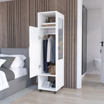 Closet Custer Blanco 40x160cm Con Rodachines Puerta Y Espejo