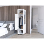 Closet Custer Blanco 40x160cm Con Rodachines Puerta Y Espejo