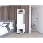 Closet Custer Blanco 40x160cm Con Rodachines Puerta Y Espejo