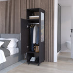 Closet Custer Wengue 40x160cm Con Rodachines Puerta Y Espejo