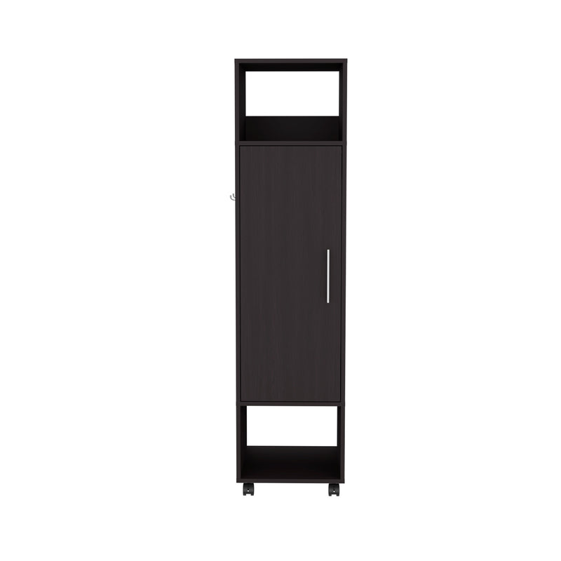 Closet Custer Wengue 40x160cm Con Rodachines Puerta Y Espejo