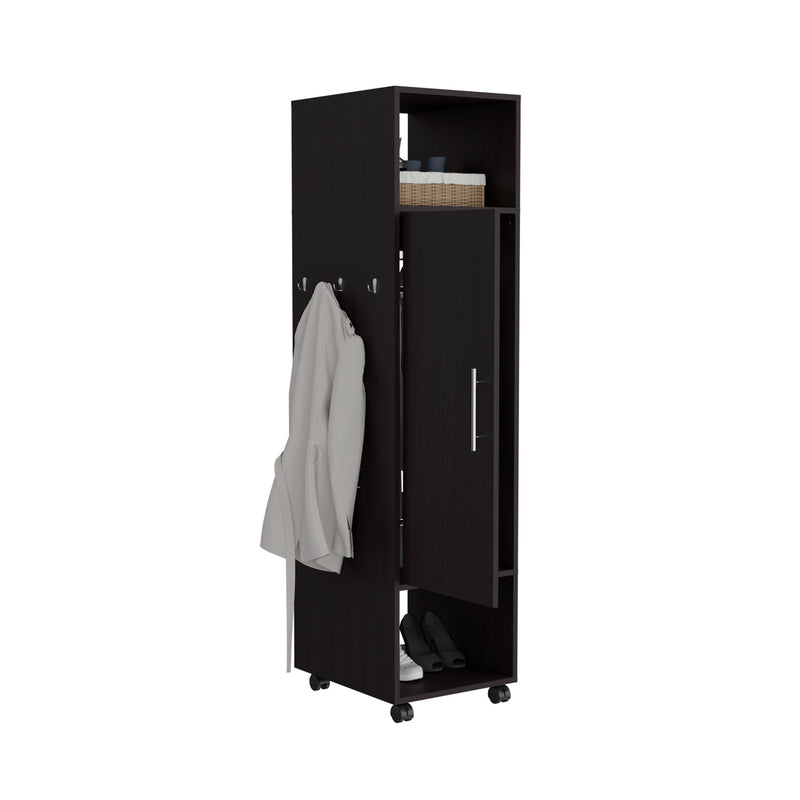 Closet Custer Wengue 40x160cm Con Rodachines Puerta Y Espejo