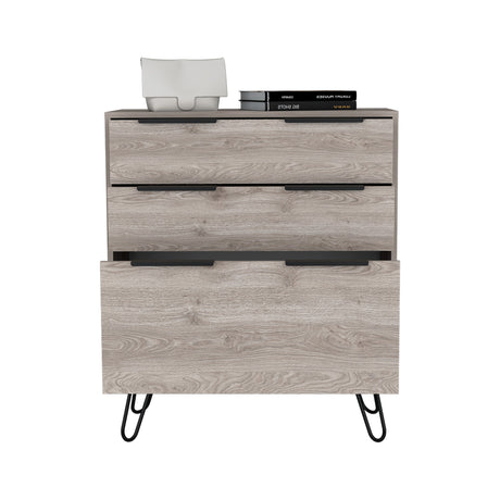Cajonera Augusta Novo Ceniza 76.5x90.3cm con Tres Cajones - Cajoneras y Comodas | Bylmo