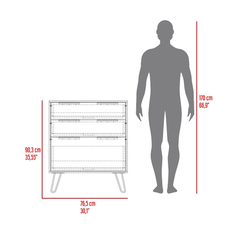 Cajonera Augusta Novo Ceniza 76.5x90.3cm con Tres Cajones - Cajoneras y Comodas | Bylmo