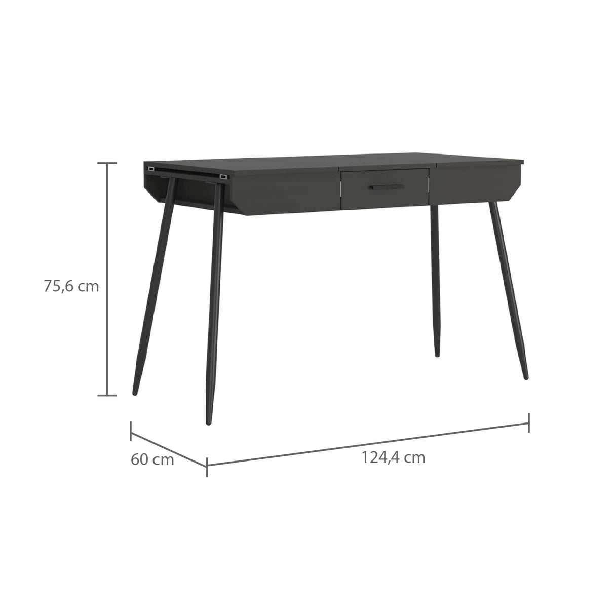 Escritorio Office Conect Wengue 124.4x75.6cm con Un Cajón - Escritorios | Bylmo