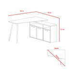 Escritorio En L Singapur Fresno Europeo 130x72.5cm Con Organizador De Libros